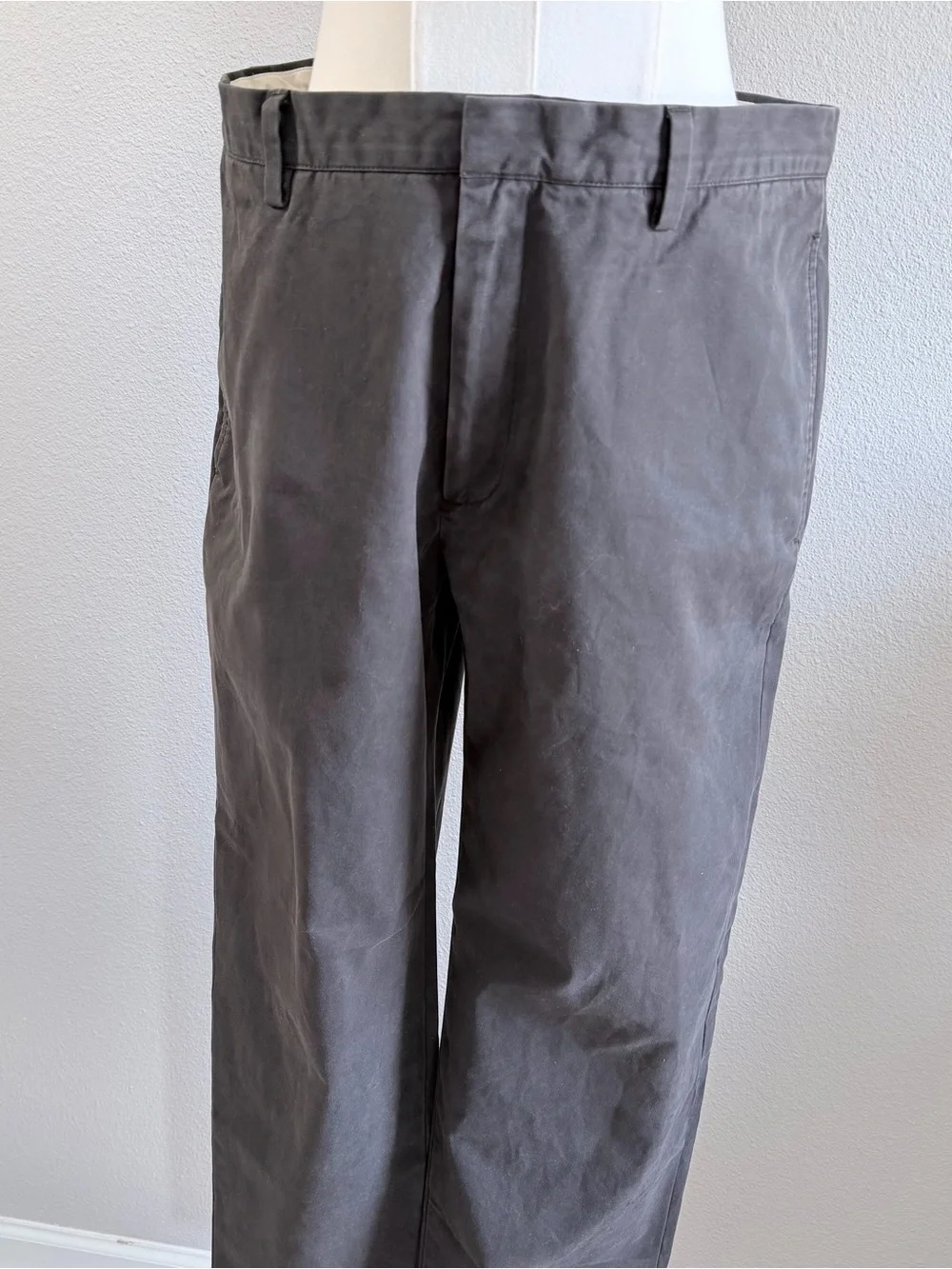 Banana Republic Gavin Chino Straight Fit Pants‎ Mens 33x32 Sharp Grey Classic